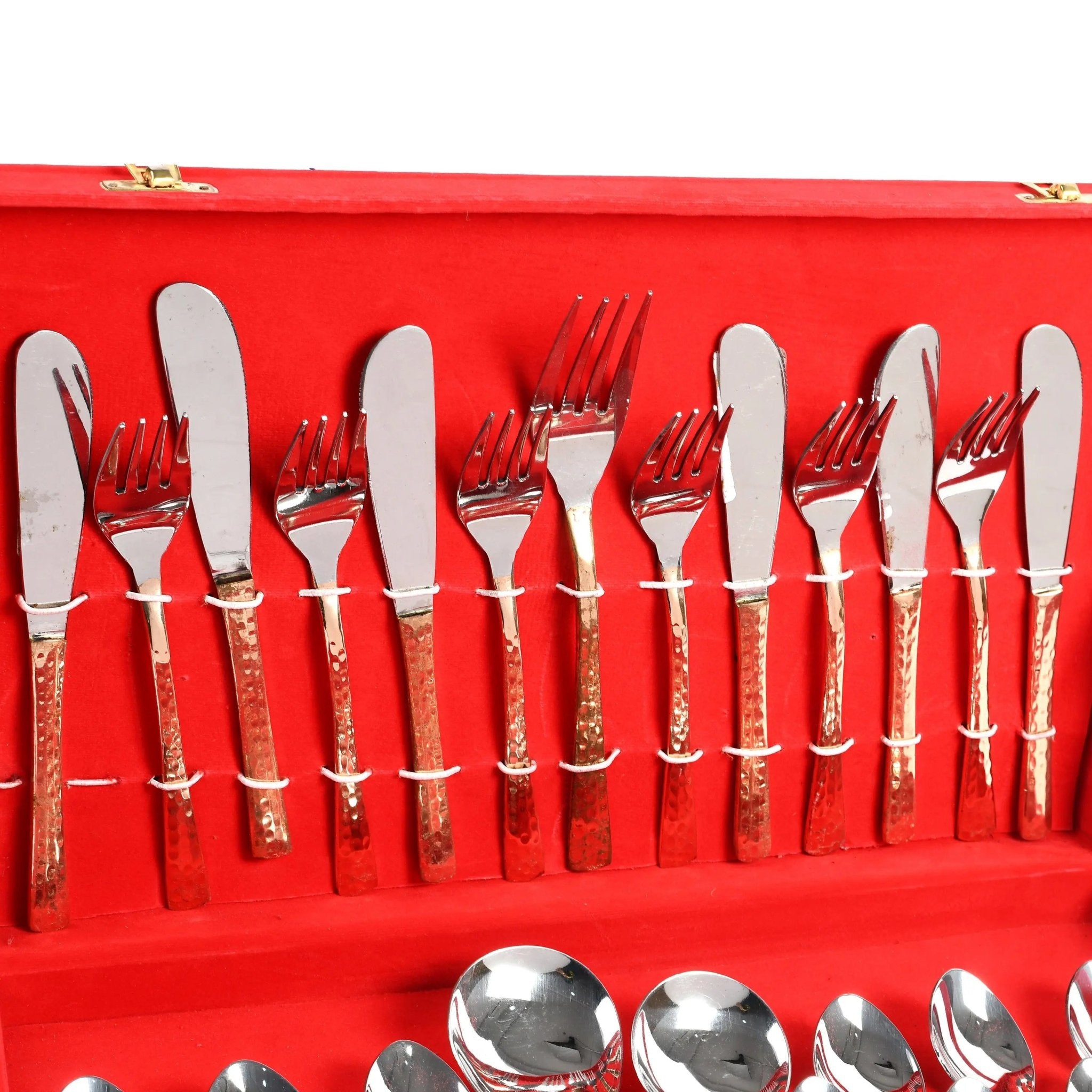 Pure Copper Steel Hammered Cutlery Set for 6 People - CROCKERY WALA AND COMPANY