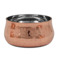 Steel Copper Curved HAMMERED Thali Set Royal 13" 8 Pcs - CROCKERY WALA AND COMPANY