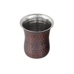 Steel Copper Thali Set Hammered Antique Finish Set Of 8 Pcs - CROCKERY WALA AND COMPANY